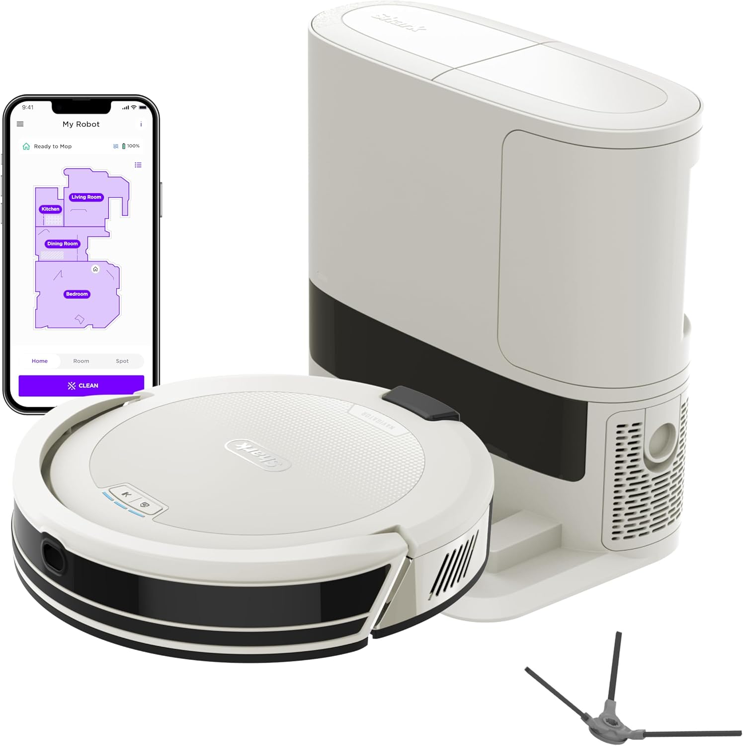 Shark Navigator Robot Vacuum + Self-Empty Base, White, AV2110S