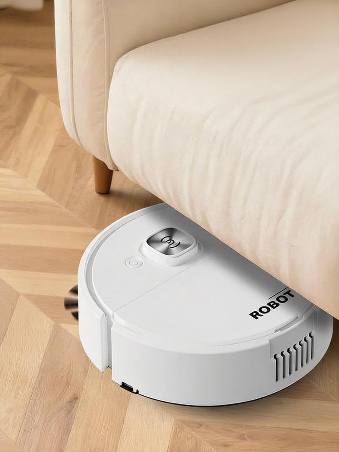 Mini Robot Vacuum Low Profile Quiet Floor Cleaner for Small Apartment Dorm Living Space